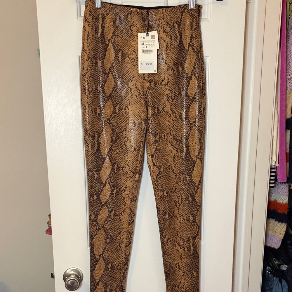 Zara Brown Snake Patterned Pants